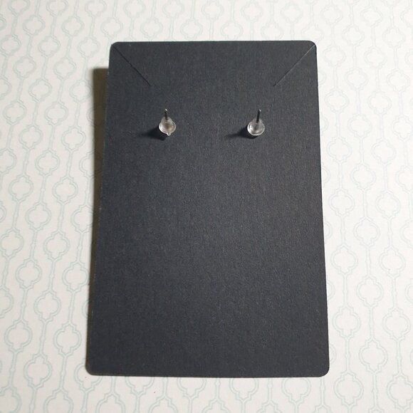 Vintage Gold Tone Round Drusy Crystal Stud Earrings Textured Design Women Retro - Picture 4 of 4